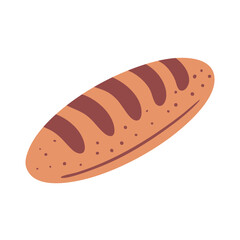 Bakery product. Bread made from wheat flour. Food and cooking. Flat vector illustration isolated on white background