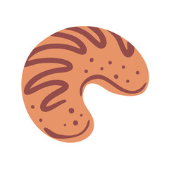 Bakery product. Bread made from wheat flour. Food and cooking. Flat vector illustration isolated on white background