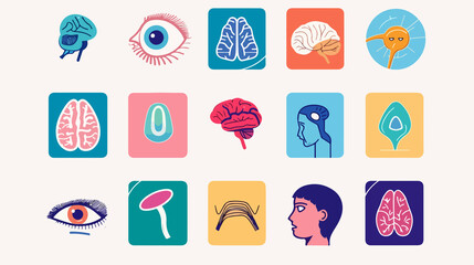 Professional Human Senses Icon Set Vector Illustration