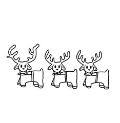 santa claus and reindeer christmas illustration , animal winter 