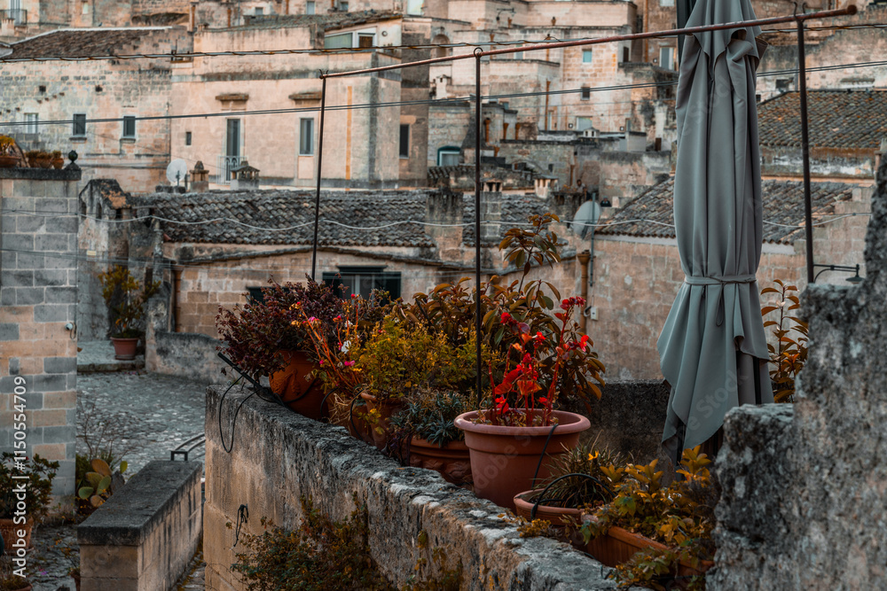 Wall mural Cityscapes of Matera, Basilikata, Italy. Matera is considered one of the oldest towns in the world..