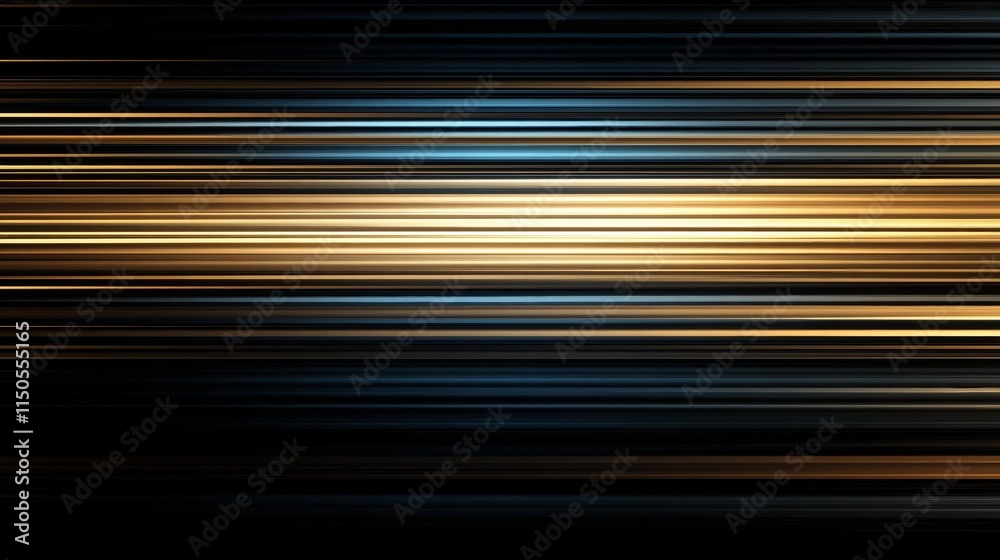 Poster dynamic patterns of light and color create a vibrant abstract background with golden and blue streak