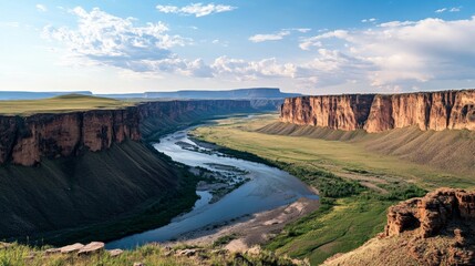 Naklejka premium Breathtaking Canyon River Valley Landscape