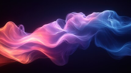 Obraz premium Vibrant waves of colorful smoke: dynamic abstract art on dark background