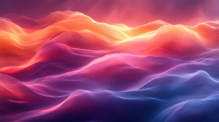 Obraz premium Mesmerizing abstract landscape with vibrant waves and dreamy colors