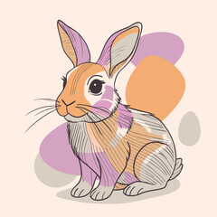 Fototapeta premium Cute rabbit animal isolated cartoon design vector illustration