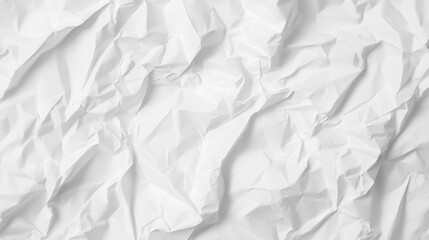 Fototapeta premium Abstract white crumpled and creased recycled paper texture