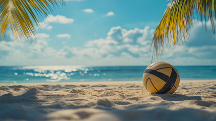 Sunny Vibes : Palm Tree Reflections on a Sandy Volleyball Getaway