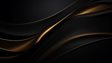 Golden lines flowing on elegant black shades background