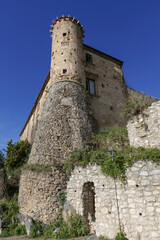 A ruined medieval castle in a village in the province of Salerno, Italy.