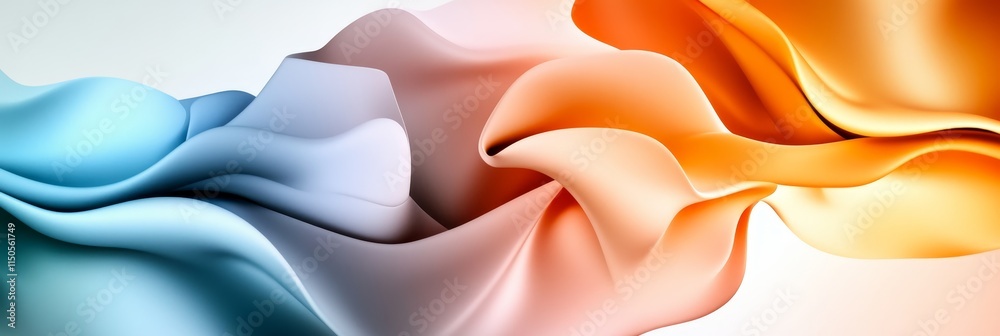 Wall mural abstract modern generative ai background - fluid, swirling forms in cool and warm tones create a dyn