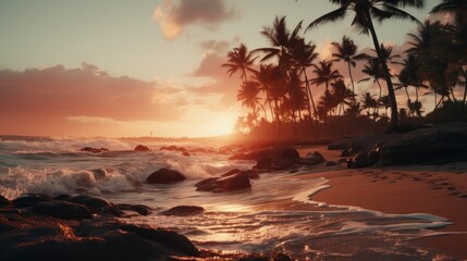 Serene Sunrise on Tropical Beach