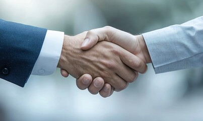 Business professionals shake hands to finalize a successful agreement in a modern office setting
