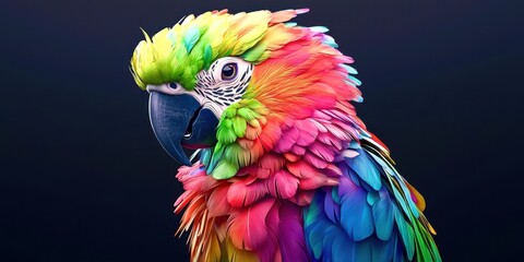 Obraz premium Colorful parrot with a blue beak