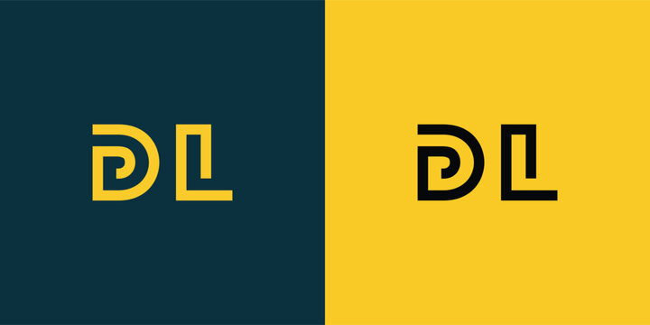 DL abstract  minimalist letters Logo Monogram. It is a minimalist logo, this logo is made by combining two letters