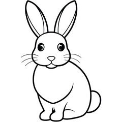 Fototapeta premium Cute Cartoon Rabbit Vector Design for Kids Coloring Activities