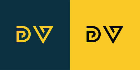 DV abstract  minimalist letters Logo Monogram. It is a minimalist logo, this logo is made by combining two letters