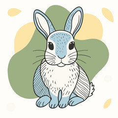 Obraz premium Cute Cartoon Rabbit Vector Design for Kids Coloring Activities
