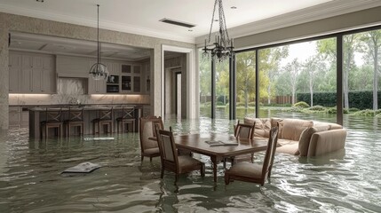 Devastating Flooded Home: Aftermath of Hurricane Harvey in Houston Suburb