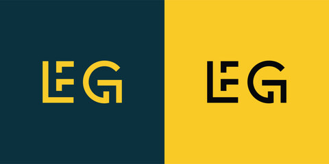 EG abstract  minimalist letters Logo Monogram. It is a minimalist logo, this logo is made by combining two letters