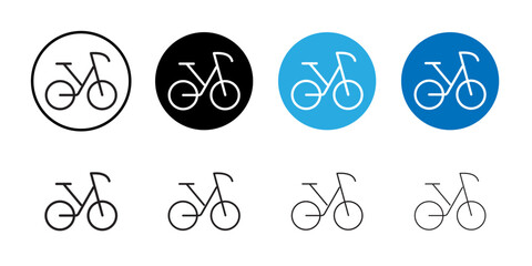 Bicycle icon Vector set outline