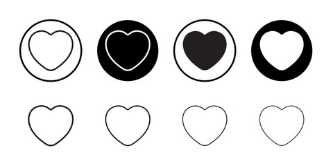 Heart icon Vector set outline