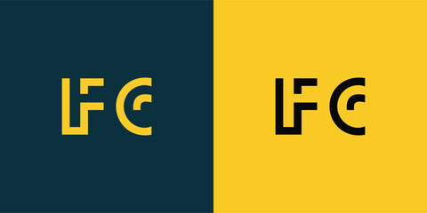 FC abstract  minimalist letters Logo Monogram. It is a minimalist logo, this logo is made by combining two letters