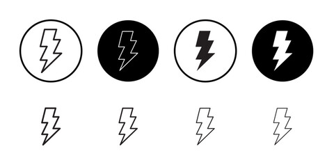 Lightening bolt Vector set outline