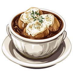 French Onion Soup Illustration