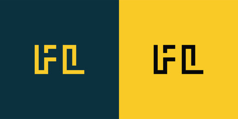 FL abstract  minimalist letters Logo Monogram. It is a minimalist logo, this logo is made by combining two letters