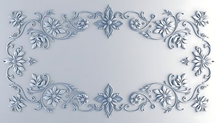 Elegant Floral Frame Design in Silver Tones