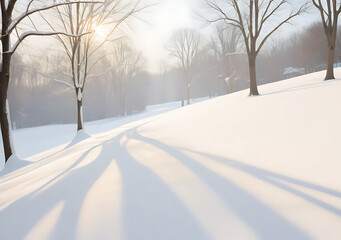 Fototapeta premium Soft White Snow Has A Light And Subtle Gradient Of Shadow And Hue.