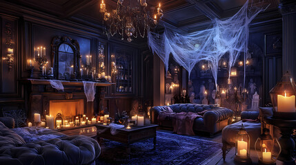 spooky lanterns living room