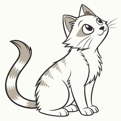 black and white cat cartoon