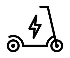 Electric scooter in line style vector illustration. Editable stroke.