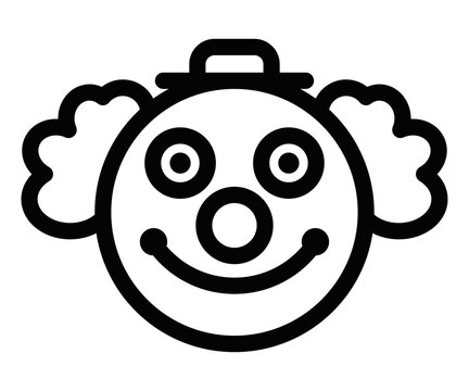 recommend clip art: Clown face icon in line art vector illustration. Editable stroke.