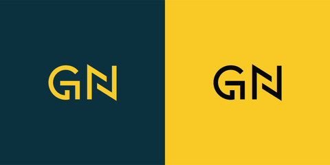 GN abstract  minimalist letters Logo Monogram. It is a minimalist logo, this logo is made by combining two letters