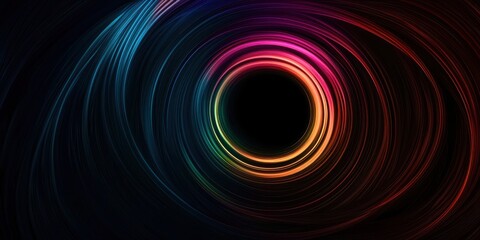 Colorful spiral with a black hole in the center