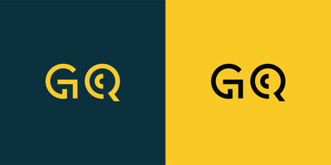GQ abstract  minimalist letters Logo Monogram. It is a minimalist logo, this logo is made by combining two letters