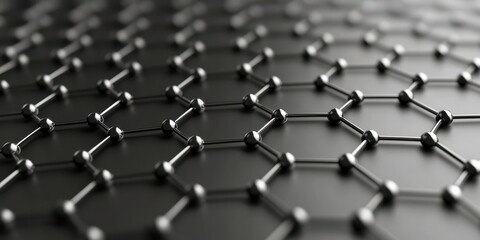Fototapeta premium Close up of a black mesh with many small metal balls