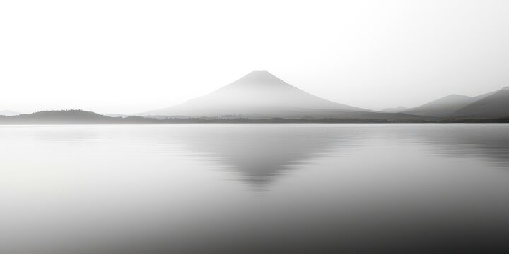 Mountain is reflected in the water