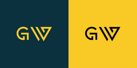 GW abstract  minimalist letters Logo Monogram. It is a minimalist logo, this logo is made by combining two letters