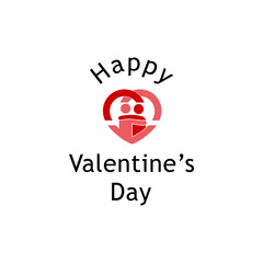 Happy Valentine's Day logo with text, Vector illustration