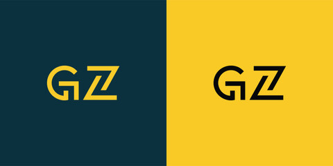 GZ abstract  minimalist letters Logo Monogram. It is a minimalist logo, this logo is made by combining two letters