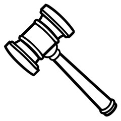 Vector Line Art Auction Gavel Design