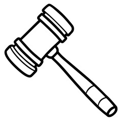 Vector Line Art Auction Gavel Design