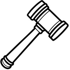 Vector Line Art Auction Gavel Design