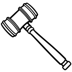 Vector Line Art Auction Gavel Design