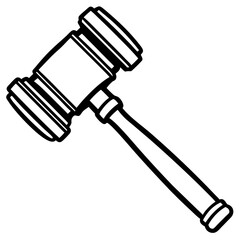 Vector Line Art Auction Gavel Design