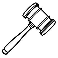 Vector Line Art Auction Gavel Design